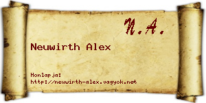 Neuwirth Alex névjegykártya